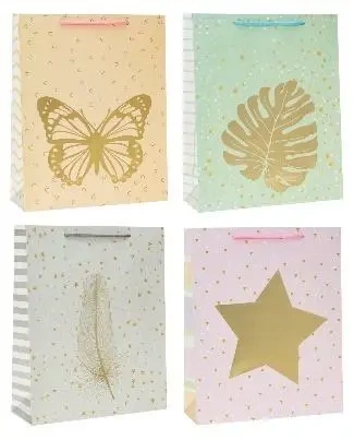 Torebka ozdobna 18x24x8cm hot-stamp mix ROZETTE