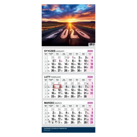 Kalendarz 2026 Trójdzielny Twarda Główka Droga - O-press