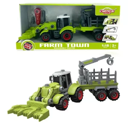 Traktor z łyżką i przyczepą do skręcania - Askato