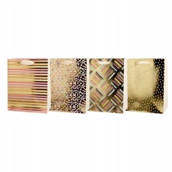 Torba prezentowa 18x23 złoto-pastelowa mix