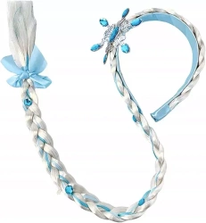 OPASKA Z WARKOCZEM Z NIEBIESKIMI PASEMKAMI I WSTĄŻAKMI DLA DZIEWCZYNKI