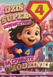 Karnet Urodziny 4 dziewczynka - Superbohaterka - YEKU