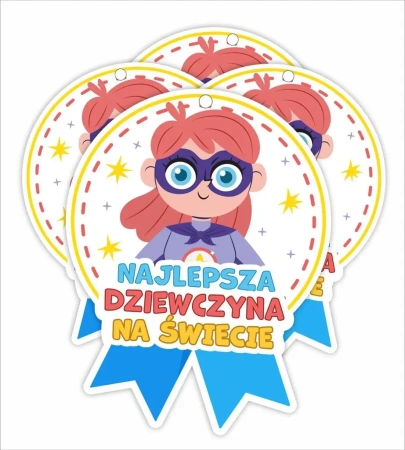 Medal papierowy - Najlepsza dziewczyna 4szt - LearnHow
