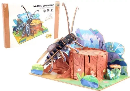 Puzzle 3D drewniane chrząszcz w lesie - Pro Kids