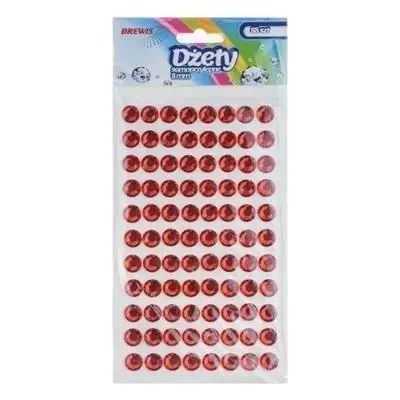 Dżety samoprzylepne czerwone 8mm 88szt - Brewis