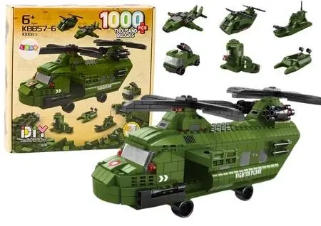 Klocki konstrukcyjne Helikopter Wojskowy 1000el - Leantoys