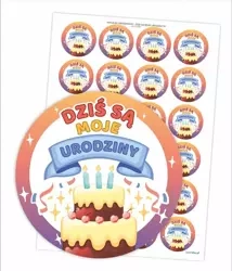 Naklejki urodzinowe - Dziś są moje urodziny 24szt - LearnHow