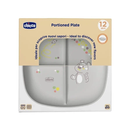 Talerz 3-dzielny szary 12m+ - Chicco
