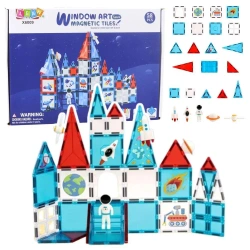 Klocki konstrukcyjne magnetyczne 58el - Leantoys