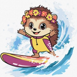 Malowanie po numerach - Lato. Jeż łapie falę Kids - Ideyka