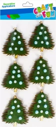 Ozdoba Dekoracyjna Drewniana BoŻe Narodzenie Naklejka 3d Choinka Craft with Fun 501775