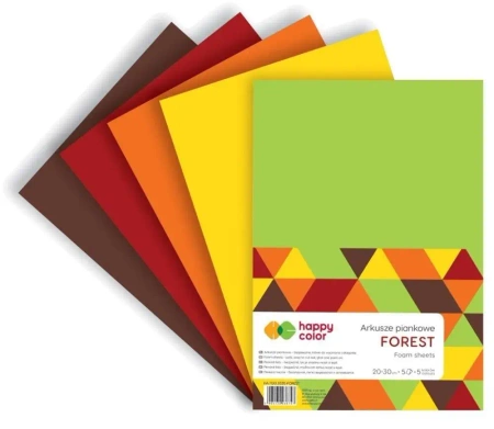 Arkusze piankowe A4 5 kolorów Forest mix - GDD