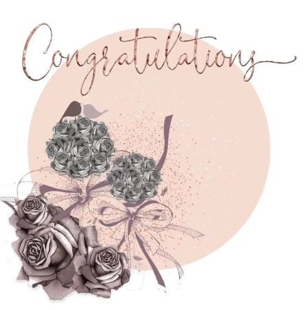 Karnet kwadrat CL0932_SG Ślub kwiaty - Clear Creations