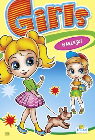 Kolorowanka z naklejkami. Girls. Dziewczynka z pieskiem