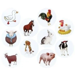 Naklejki papierowe na taśmie Zwierzęta 500szt - Titanum