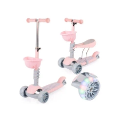 Hulajnoga z siodełkiem 2w1 trójkołowa led - Lena