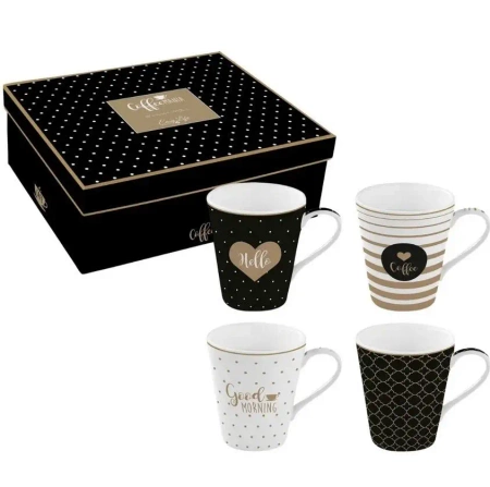 Kubki porcelanowe Caffee 300ml 4szt - Easy Life