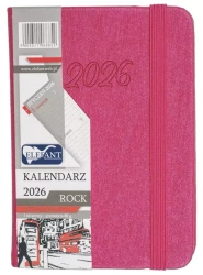 Kalendarz 2026 A7 tyg Rock różowy - praca zbiorowa