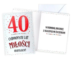 Karnet Rocznica ślubu 40 - Kukartka