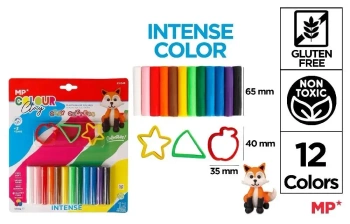 Plastelina 12 kolorów + foremki - MP Main Paper