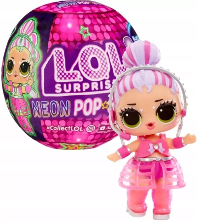 LOL Lalka w kuli SURPRISE Świecąca Niespodzianka Neon Pop Stars AKCESORIA