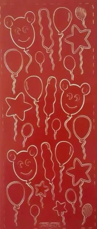 Stiker ażurowy 10x23cm czerwony - Galeria Hobby