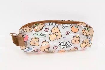 Piórnik przybornik przeźroczysty kapibara 19cm - Leantoys