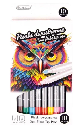 Pisaki dwustronne 10 kolorów - Cresco