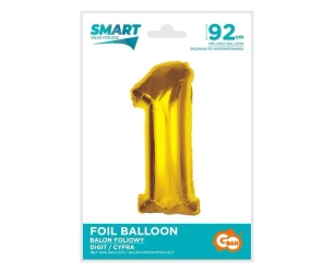 Balon foliowy Smart cyfra 1 złota 92cm - Godan