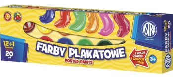 Farby plakatowe 13 kolorów 20ml ASTRA - ASTRA papiernicze