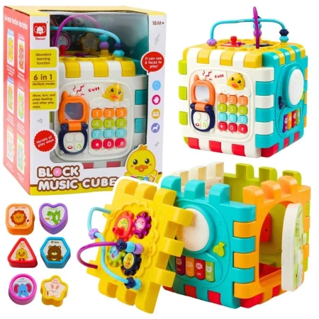Kostka interaktywna 6w1 - Leantoys