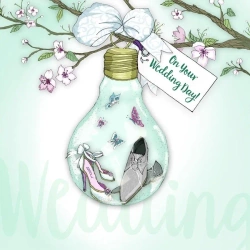 Karnet Swarovski kwadrat CL2803 Ślub Żarówka - Clear Creations