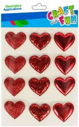 Ozdoba dekoracyjna Naklejki Puffy Serce 9szt Cf 12/288 - Craft with Fun