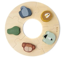 Puzzle drewniane okrągłe ze zwierzątkami - Trixie Baby