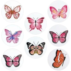 Naklejki papierowe na taśmie Motyle 25mm 500szt - Titanum