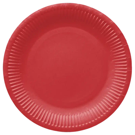 Talerze papierowe Round 18 cm, czerwone (8 sztuk)