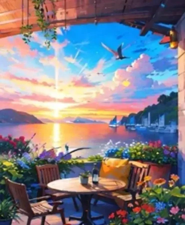 Diamentowa mozaika Dom świt na patio 30x40cm 2000154 - Norimpex