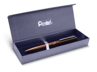 Eleganckie pióro kulkowe EnerGel 0,7 mm BL2007-E brązowe w etui - PENTEL