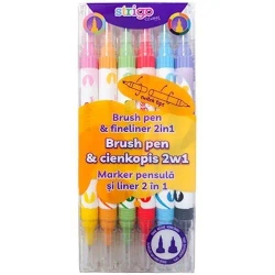 Cienkopis dwustronny 6 kolorów - Strigo