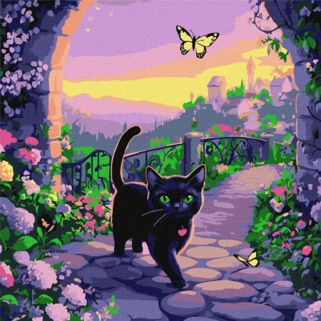 Malowanie po numerach - Wróżkowy kot 40x40cm - Ideyka