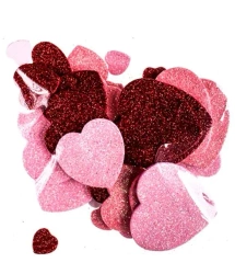 Naklejki z pianki serca brokat 30szt - Dalprint dpCraft