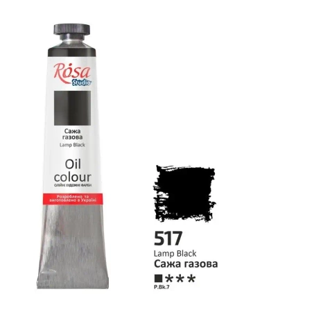 Farba olejna lamp black 517 45ml - Rosa