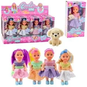 Laleczka mini w sukience 12cm MIX - Leantoys