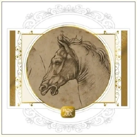 Karnet 16x16 B-2W 515 002 + koperta Koń szkic - DaVinci