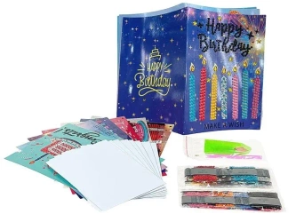 Kartka urodzinowa DIY wyklejanka 8 kart + koperty - ADAR