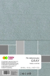 Filc dekoracyjny szary 10szt HAPPY COLOR - GDD