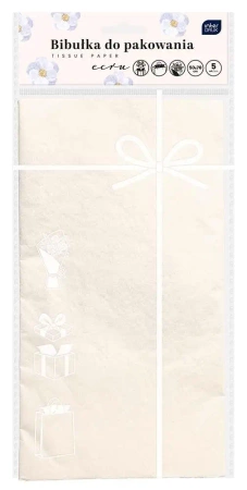 Bibułka do pakowania 50x70cm 5 arkuszy ecru - INTERDRUK