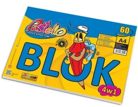 Blok 4w1 A4 60 kartek - Alfa Pastello