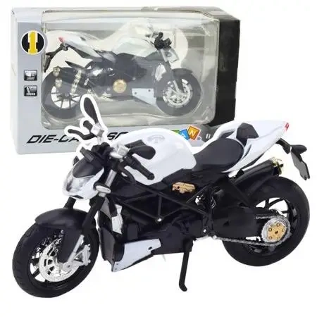 Motocykl metalowy ze światłem idźwiękiem 1:12 - Leantoys