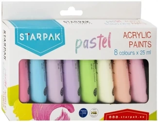 Farby akrylowe pastelowe 8 kol/25ml - STARPAK